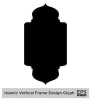 Islamitisch verticaal framislamisch verticaal kader ontwerp glyph zwart gevulde silhouetten ontwerp pictogram symbool zichtbaar illustratie ontwerp... vector