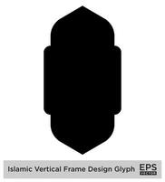 Islamitisch verticaal framislamisch verticaal kader ontwerp glyph zwart gevulde silhouetten ontwerp pictogram symbool zichtbaar illustratie ontwerp... vector