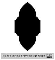 Islamitisch verticaal framislamisch verticaal kader ontwerp glyph zwart gevulde silhouetten ontwerp pictogram symbool zichtbaar illustratie ontwerp... vector