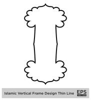 Islamitisch verticaal kader ontwerp dun lijn zwart beroerte silhouetten ontwerp pictogram symbool zichtbaar illustratie vector