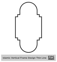 Islamitisch verticaal kader ontwerp dun lijn zwart beroerte silhouetten ontwerp pictogram symbool zichtbaar illustratie vector