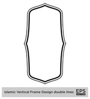 Islamitisch verticaal kader ontwerp dubbele lijnen zwart beroerte silhouetten ontwerp pictogram symbool zichtbaar illustratie vector