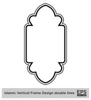 Islamitisch verticaal kader ontwerp dubbele lijnen zwart beroerte silhouetten ontwerp pictogram symbool zichtbaar illustratie vector