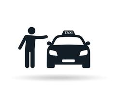 passagier golvend taxi icoon. persoon vangen taxi vector icoon.