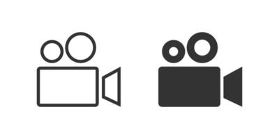 video icoon set. video camera icoon vector. film teken. bioscoop teken vector