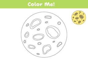 kleur de maan. kleur boek bladzijde voor kinderen. vector illustratie.