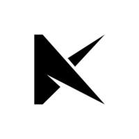uniek vorm brief k met modern elegant zwart vlak abstract monogram logo vector