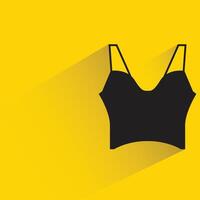 Dames tank top met schaduw Aan geel achtergrond vector