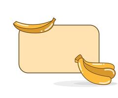 blanco Notitie bord met banaan vector