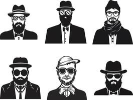 reeks van hipsters vector silhouet, vector