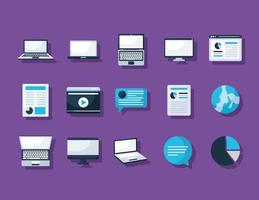 vijftien laptops items vector