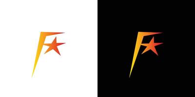 uniek en modern f ster logo ontwerp vector