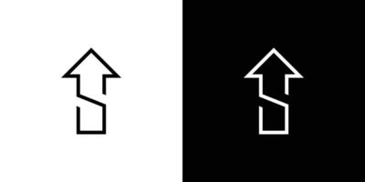 uniek en modern omhoog s logo ontwerp vector