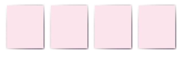 roze blanco Pagina's Aan wit achtergrond. mockup voor uitnodigingen of Gefeliciteerd. reeks van Sjablonen met zacht schaduwen. vector
