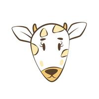 grappig tekening giraffe gezicht. schattig baby illustratie. vector