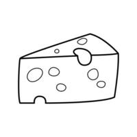 stuk van kaas gemakkelijk lineair vector illustratie