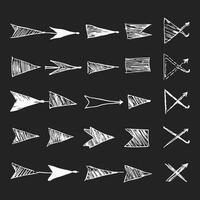 hand- getrokken pijl reeks verzameling vector