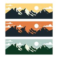 berg met zonsondergang landschap achtergrond illustratie vector