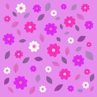 patroon met roze bloemen en bladeren. vector illustratie