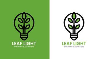 groen blad natuur groen macht lamp lamp geïsoleerd groen eco energie concept vector icoon