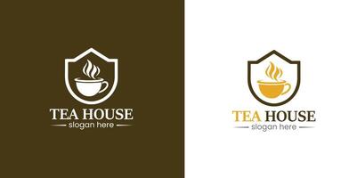 heet thee koffie winkel kraam restaurant voedsel mok cafe logo ontwerp concept vector