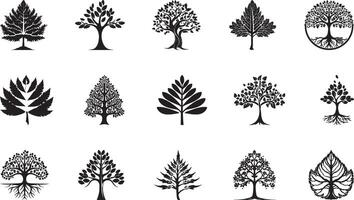 bomen Woud park vector pictogrammen blad ontwerp vector icoon logo symbool bomen voorraad