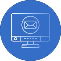 e-mail helling lijn cirkel icoon vector