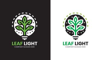 groen blad natuur groen macht lamp lamp geïsoleerd groen eco energie concept vector icoon