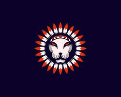 Indisch leeuw logo geïsoleerd donker achtergrond vector