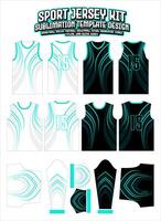 cyaan lijnen curves helling Jersey kleding sport- slijtage afdrukken patroon vector