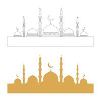 moskee silhouet, vector moskee illustratie, reeks van moskee vector