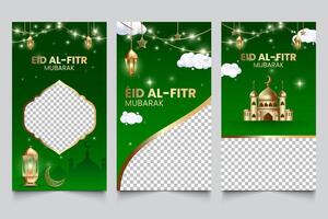 instagram voeden en verhaal ontwerp sjabloon met een Islamitisch Ramadan thema vector