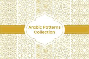reeks van gouden Arabisch patronen Aan wit achtergrond, vector