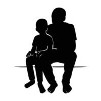 moeder en baby silhouet, moeder dag vector illustratie set, wit achtergrond.