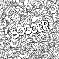 tekenfilm schattig doodles hand- getrokken voetbal illustratie vector