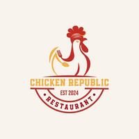 kip republiek heerlijk restaurant logo ontwerp element vector ,geschikt voor bedrijf restaurant gewoontjes