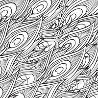 wijnoogst patroon met hand getekend Pauw veren vector