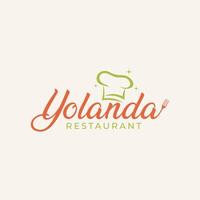 Yolanda gewoontjes restaurant woordmerk typografie tekst logo ontwerp icoon element vector ,geschikt voor bedrijf cafe restaurant gewoontjes