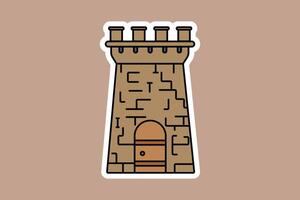 steen kasteel toren vector illustratie.