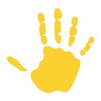 gouden silhouet met één hand en vijf vingers op witte achtergrond vector