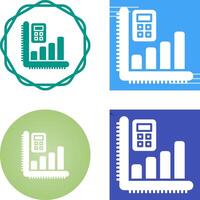 rekenmachine met diagram vector icoon