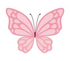 schattig roze vlinder vectorontwerp
