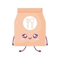 tas lachende kawaii-voedselstijl vector