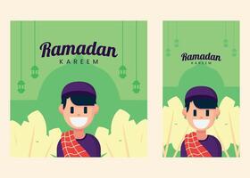 sociaal media Ramadan voeden en verhaal post illustratie vector