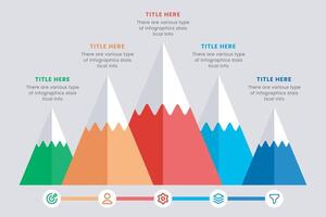 route naar succes berg infographic ontwerp is een geslaagd opstarten bedrijf. presentatie glijbaan sjabloon, vector illustratie