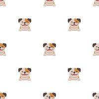 vector tekenfilm karakter bulldog naadloos patroon achtergrond