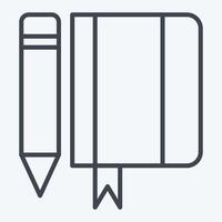icoon schetsen boek. verwant naar post kantoor symbool. lijn stijl. gemakkelijk ontwerp bewerkbaar. gemakkelijk illustratie vector