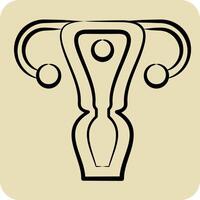 icoon baarmoeder. verwant naar menselijk orgaan symbool. hand- getrokken stijl. gemakkelijk ontwerp bewerkbaar. gemakkelijk illustratie vector