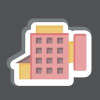 sticker hotel. verwant naar vrije tijd en reizen symbool. gemakkelijk ontwerp illustratie. vector