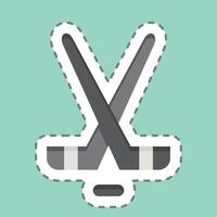 sticker lijn besnoeiing hockey. verwant naar hockey sport- symbool. gemakkelijk ontwerp bewerkbare vector